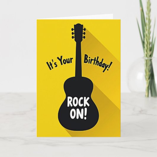 Carte d'anniversaire Rock Guitare (Devant)