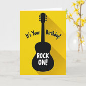 Carte d'anniversaire Rock Guitare (Fleur jaune)