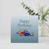 Carte d'anniversaire Rocket Snail Flat (Debout devant)