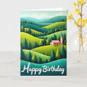 Carte d'anniversaire Rolling Hills (Fleur jaune)