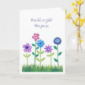 Carte d'anniversaire romantique avec la salutation (Fleur jaune)