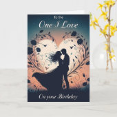 Carte d'anniversaire romantique 'Celle que j'aime' (Fleur jaune)