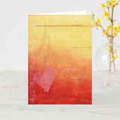 Carte d'anniversaire romantique du coucher du sole (Fleur jaune)