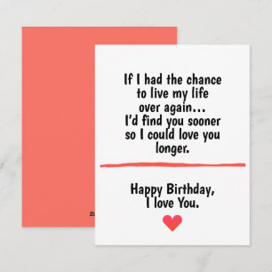 Carte d'anniversaire romantique « Je t'aime » pour