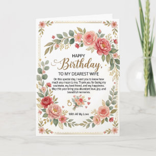 Carte d'anniversaire romantique pour femme