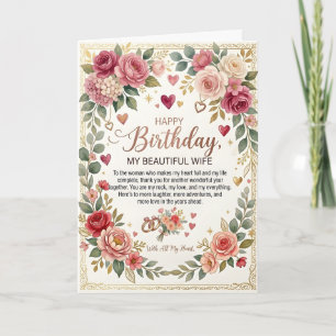 Carte d'anniversaire romantique pour femme