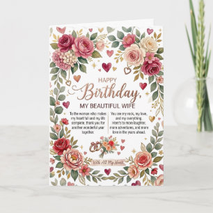 Carte d'anniversaire romantique pour femme