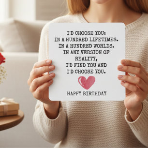 Carte d'anniversaire romantique pour femme – Je te