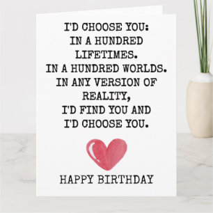 Carte d'anniversaire romantique pour femme – Je te