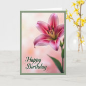 Carte d'anniversaire Rose (Fleur jaune)