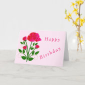 Carte d'anniversaire rose (Fleur jaune)