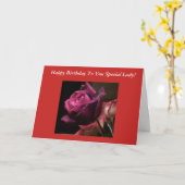 Carte d'anniversaire rose (Fleur jaune)