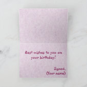 Carte d'anniversaire rose (Intérieur)