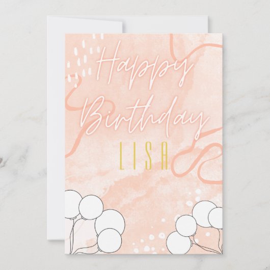 Carte d'anniversaire rose (Devant)