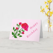 Carte d'anniversaire rose (Fleur jaune)