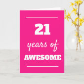 Carte d'anniversaire rose 21e (Fleur jaune)