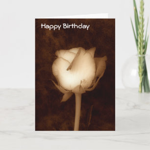 Carte d'anniversaire Rose à Sepia