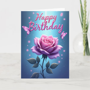 Carte d'anniversaire Rose ailée