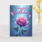 Carte d'anniversaire Rose ailée (Fleur jaune)