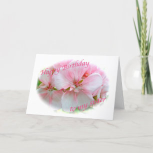 Carte d'anniversaire rose Azalea Soeur