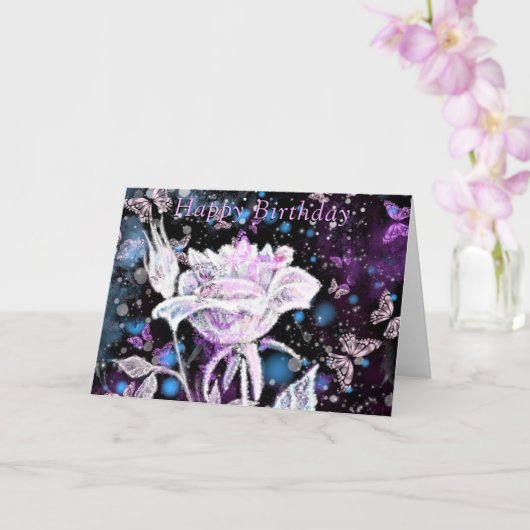 Carte d'anniversaire Rose blanche (Orchidée)