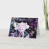 Carte d'anniversaire Rose blanche (Devant)