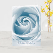 Carte d'anniversaire rose bleu (Fleur jaune)