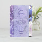 Carte d'anniversaire Rose Bleu Violet (Debout devant)
