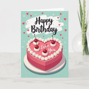 Carte d'anniversaire Rose Cerise