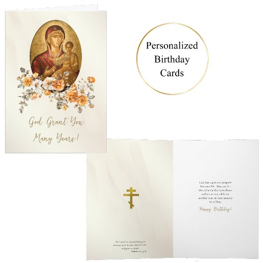 Carte d'anniversaire Rose crème et orange brûlée