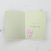 Carte d'anniversaire rose Cyclamens verte (Intérieur)