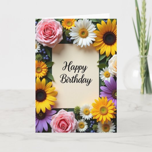 Carte d'anniversaire Rose Daisy (Devant)