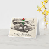 Carte d'anniversaire rose de Bouddha (Fleur jaune)