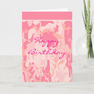 Carte d'anniversaire rose de Camo