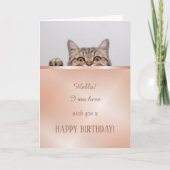 Carte d'Anniversaire Rose de chats mignons (Devant)