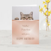 Carte d'Anniversaire Rose de chats mignons (Fleur jaune)