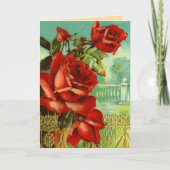 Carte d'anniversaire rose de cru (Devant)