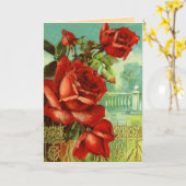 Carte d'anniversaire rose de cru (Fleur jaune)