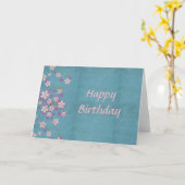 Carte d'anniversaire rose de fleur (Fleur jaune)