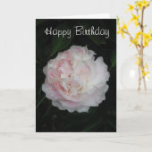 Carte d'anniversaire rose de pivoine (Fleur jaune)