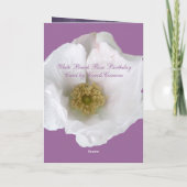 Carte d'anniversaire rose de plage blanche (Dos)