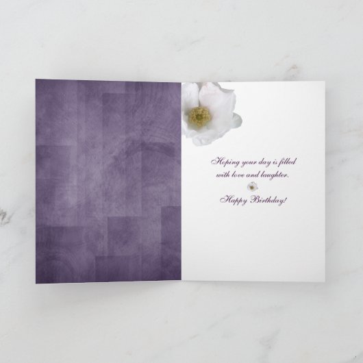 Carte d'anniversaire rose de plage blanche (Intérieur)