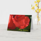 Carte d'anniversaire rose de rosée (Fleur jaune)