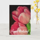 Carte d'anniversaire rose de tulipe (Fleur jaune)