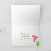 Carte d'anniversaire rose de tulipe pour le (Intérieur)