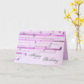 Carte d'anniversaire rose déco (Fleur jaune)