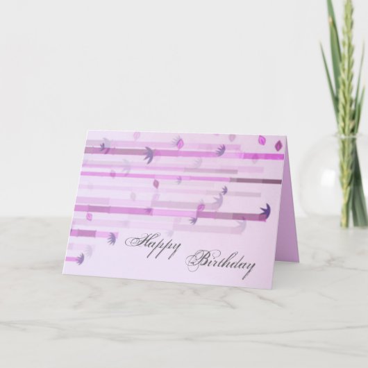 Carte d'anniversaire rose déco (Devant)