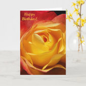 Carte d'anniversaire rose d'orange (Fleur jaune)