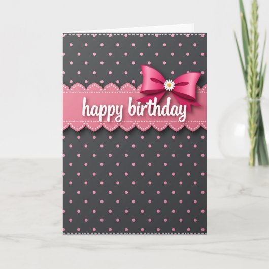 Carte d'anniversaire rose douce (Devant)