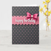 Carte d'anniversaire rose douce (Fleur jaune)